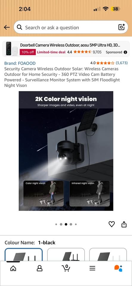 Foaood Solar Wireless Outdoor Security Camera 360 PTZ DQ201 - photo 3
