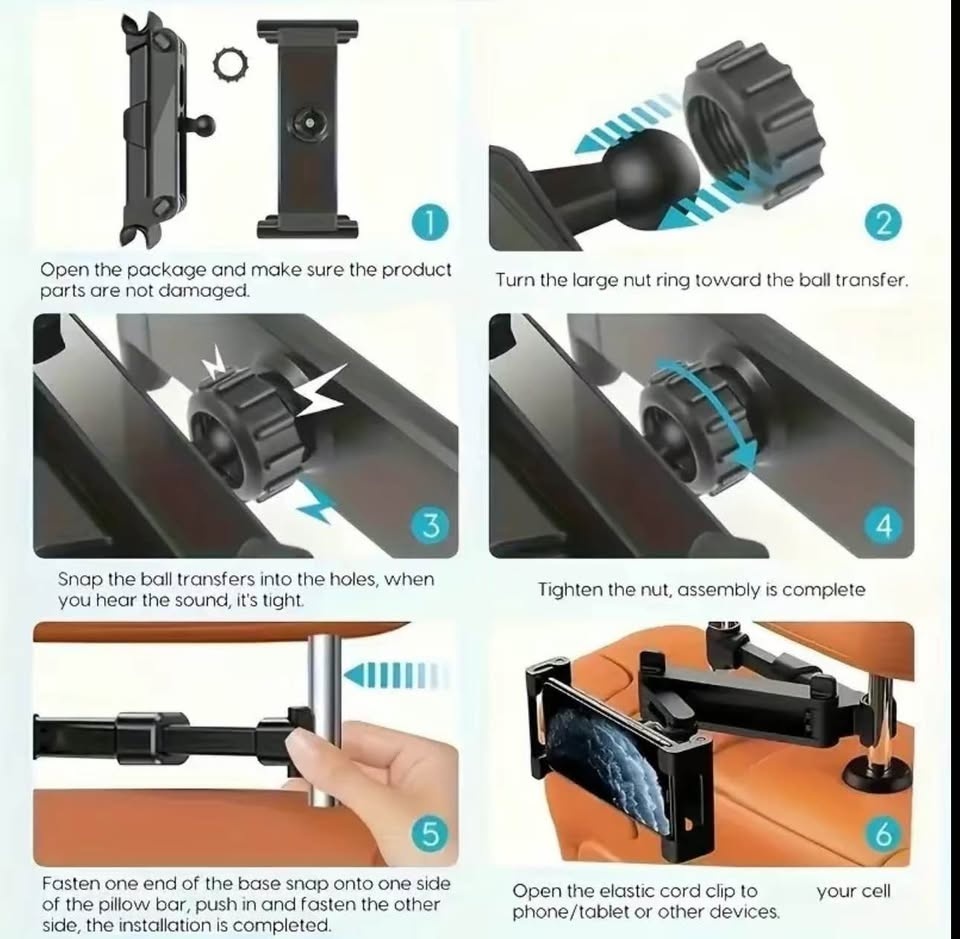 Car Tablet Holder, Phone holder for car, Compatible with Mobile - photo 2