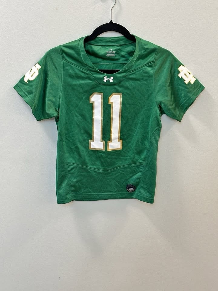 Under Armour Notre Dame Jersey Mens Small Green Fighting Irish #