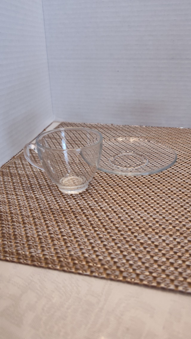 2 Clear Cappuccino Cups with Saucers - Vintage - photo 2