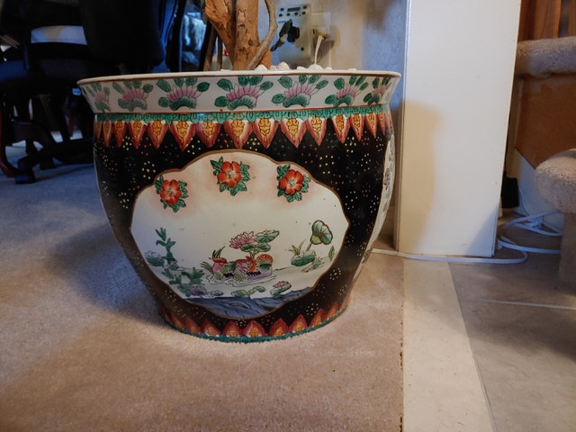 Large Vintage Asian Fish Bowl Planter/Pot - photo 2