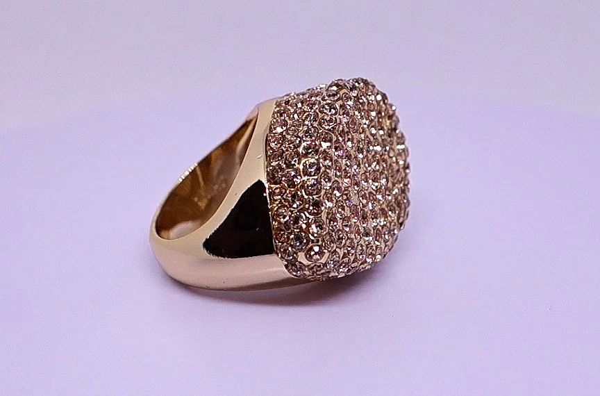 New Size 6 Crystal Stone "Pave" Ring thumbnail