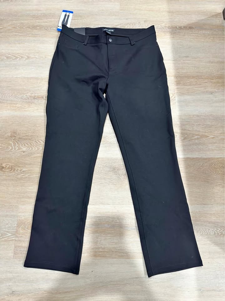 DKNY Jeans Women's Straight Leg Ponte Pants - Black, Size L