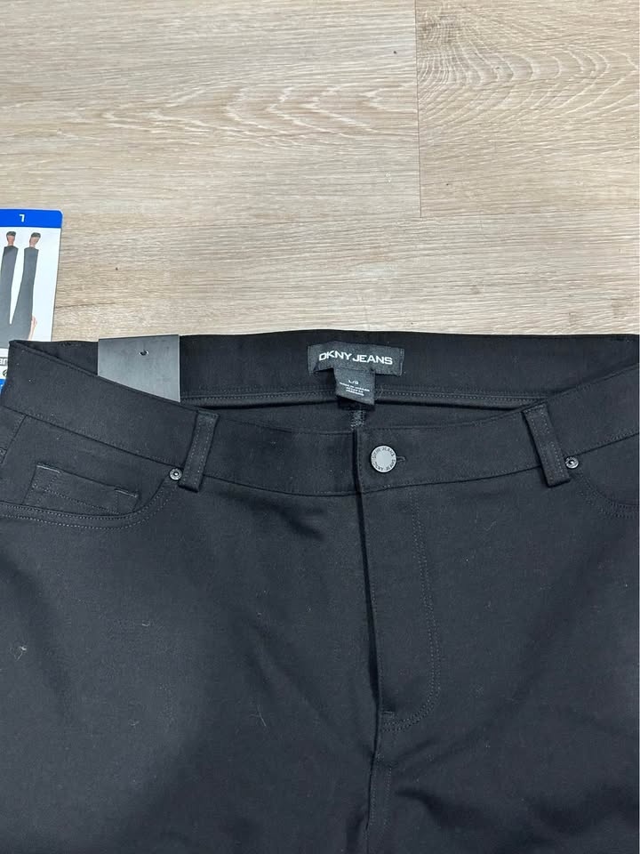 DKNY Jeans Women's Straight Leg Ponte Pants - Black, Size L - photo 2