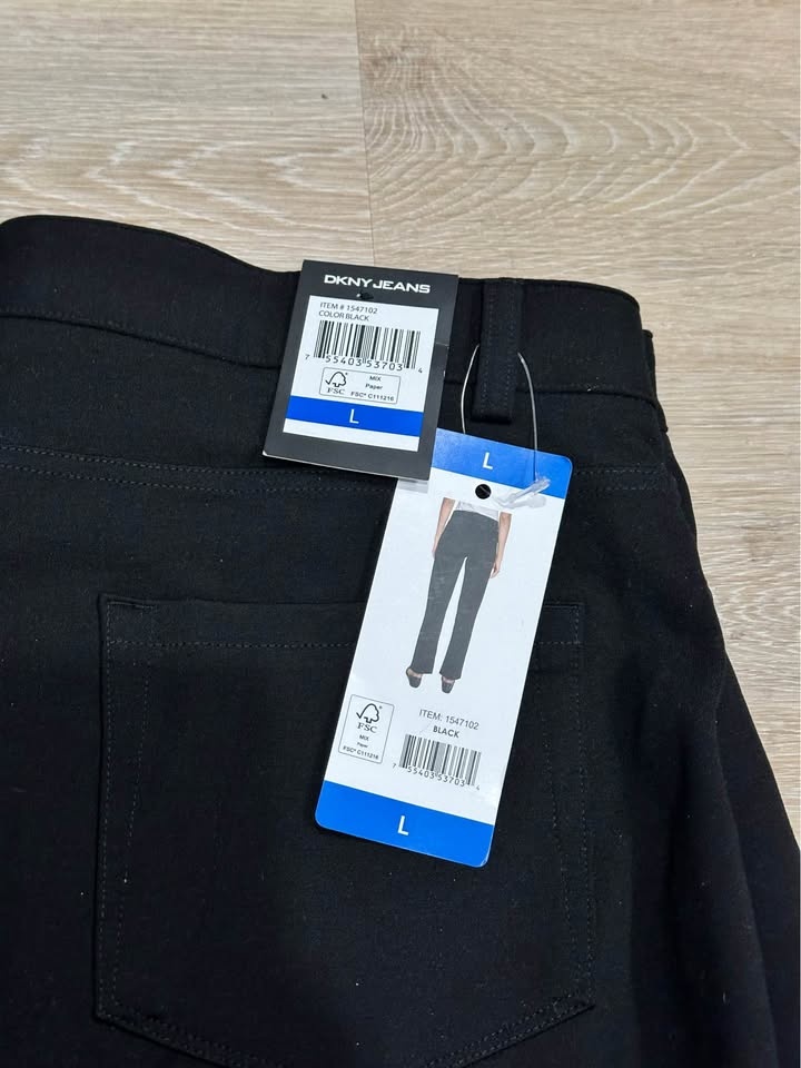 DKNY Jeans Women's Straight Leg Ponte Pants - Black, Size L - photo 4