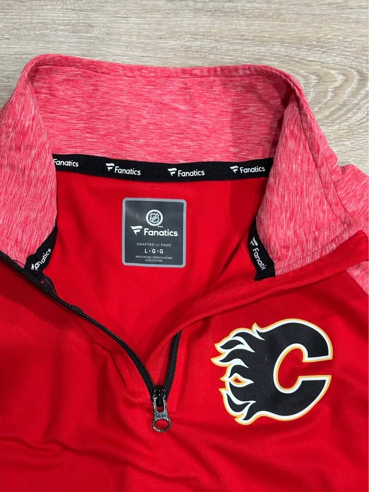Men's Calgary Flames Fanatics Quarter-Zip Jacket - photo 4