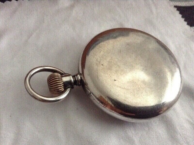 Rare Antique Elgin Sterling Silver Pocket Watch - photo 2