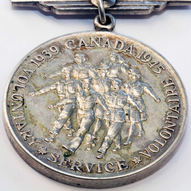 Antique WW2 Canada Military Sterling Silver Medal