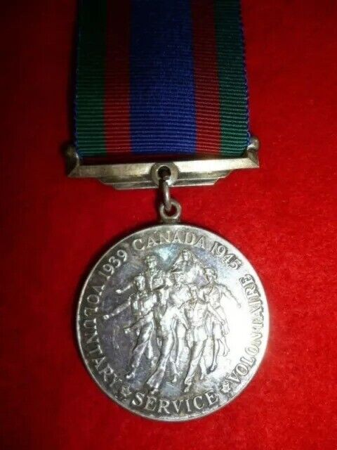 Antique Canadian Military Medal WW2 - Sterling Silver