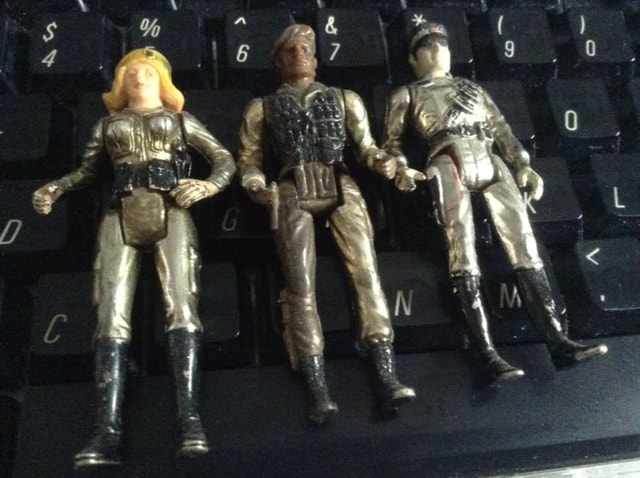 Set of Three Vintage Metal Action Figures