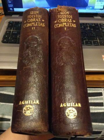 Rare Leather Bound Complete Works of Leo Tolstoy - Spanish