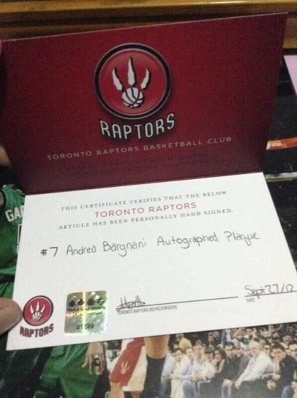Toronto Raptors Andrea Bargnani Signed + COA - photo 4