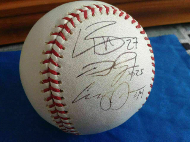 Blue Jays Brett Cecil/David Purcey/Casey Janseen signed baseball - photo 3
