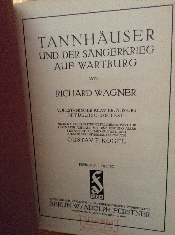 Rare Antique Hardcover Wagner Sheet Music Book (Berlin) - photo 2