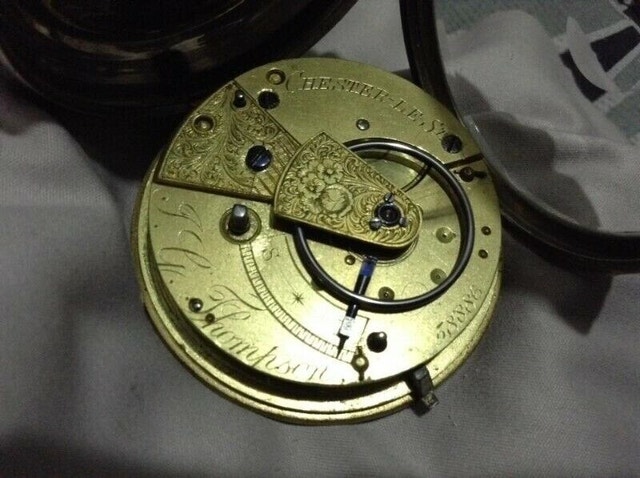 Rare Antique Sterling Silver English Verge Fusee Pocket Watch - photo 4