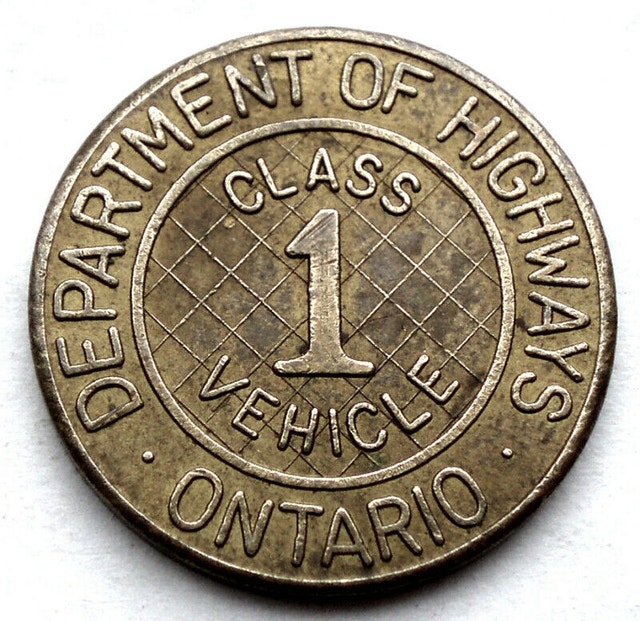 Antique ONTARIO DEPARTMENT OF HIGHWAYS Token - photo 2
