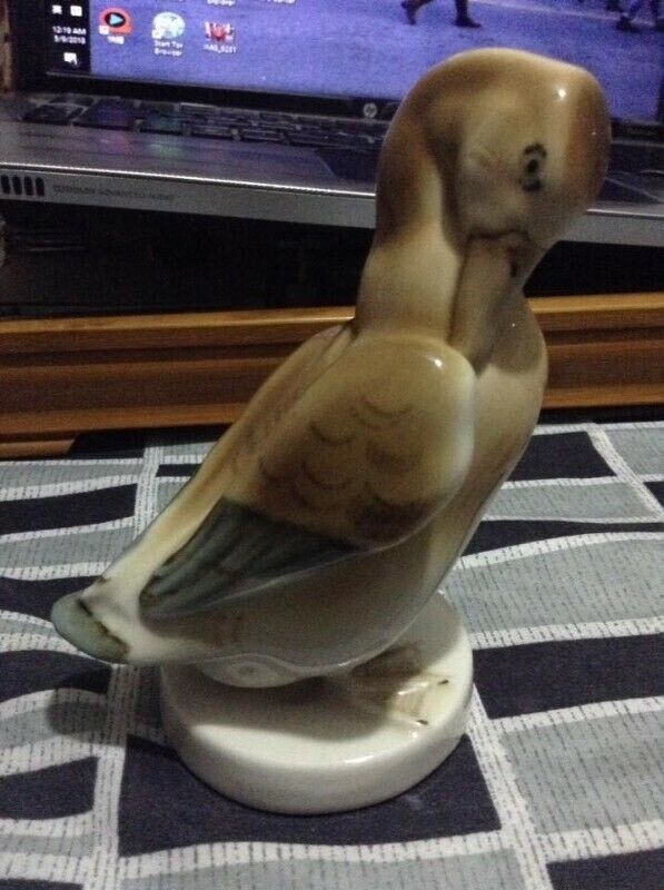 Rare Vintage Royal Dux Porcelain Duck - Czechoslovakia