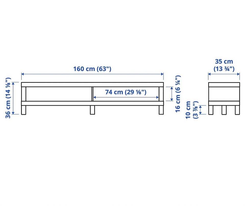 Black TV Bench - 65x35x36cm - photo 4