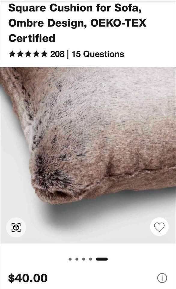Like New 2 Softest Faux Fur Gray/Brown Ombre Euro Pillows