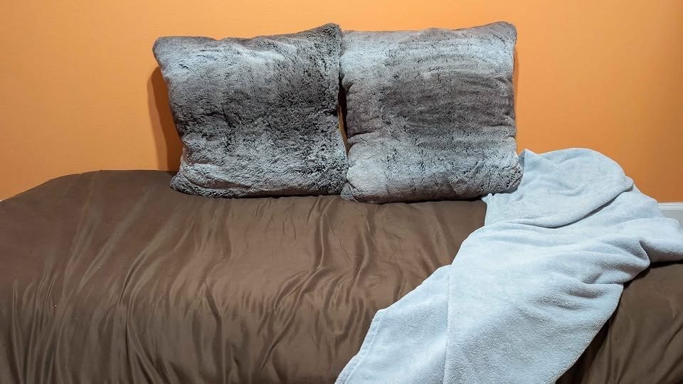 Like New 2 Softest Faux Fur Gray/Brown Ombre Euro Pillows - photo 2