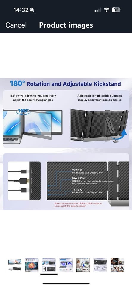Laptop Screen Extender - 14" Portable Monitor - photo 3
