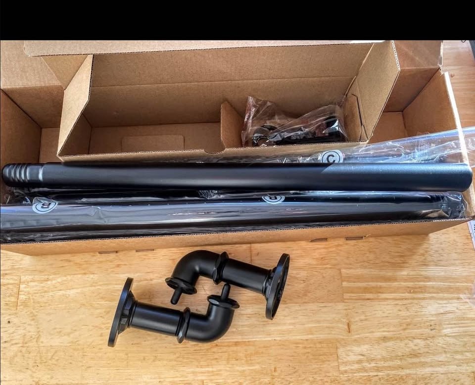Black Curtain Rods 2PC 30-120 Inch - photo 4