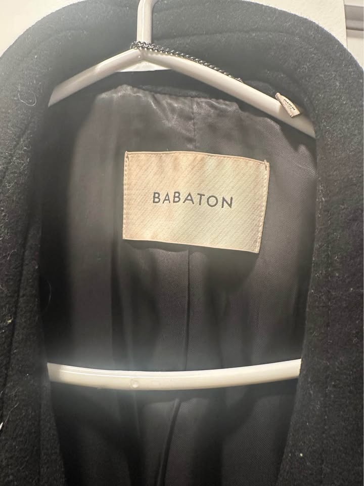 Aritzia Babaton Black Wool Coat - Size Large - photo 2