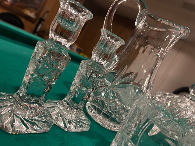 Vintage 24% Lead Crystal Glassware Set - Pinwheel Design - photo 2