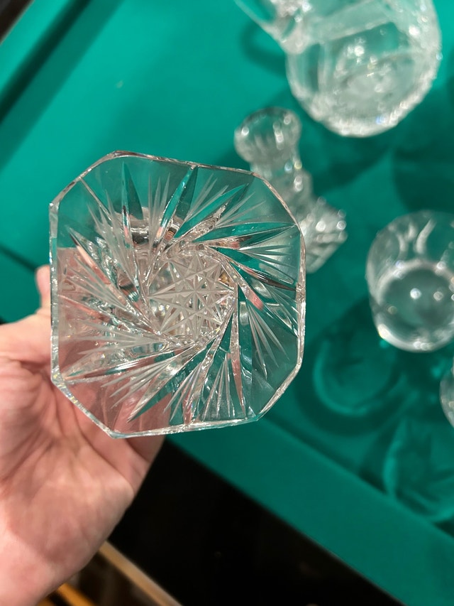 Vintage 24% Lead Crystal Glassware Set - Pinwheel Design - photo 4