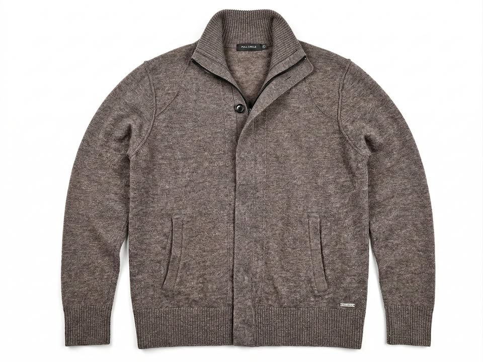 Smart Casual Heathered Knit Cardigan Jacket - Mens Heritage Styl