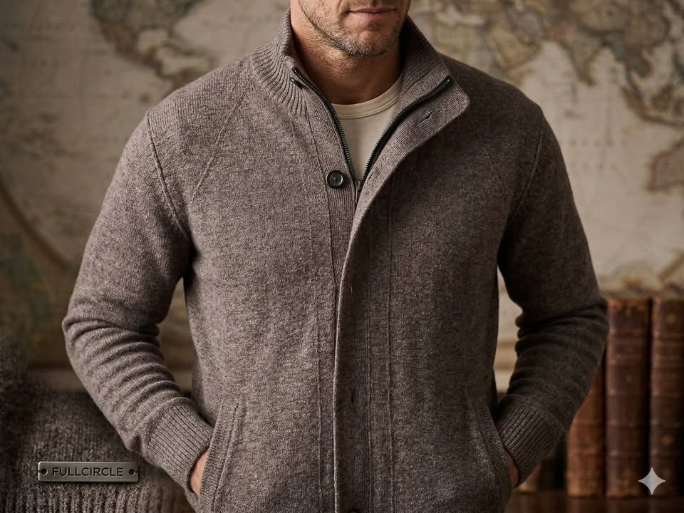 Smart Casual Heathered Knit Cardigan Jacket - Mens Heritage Styl - photo 2