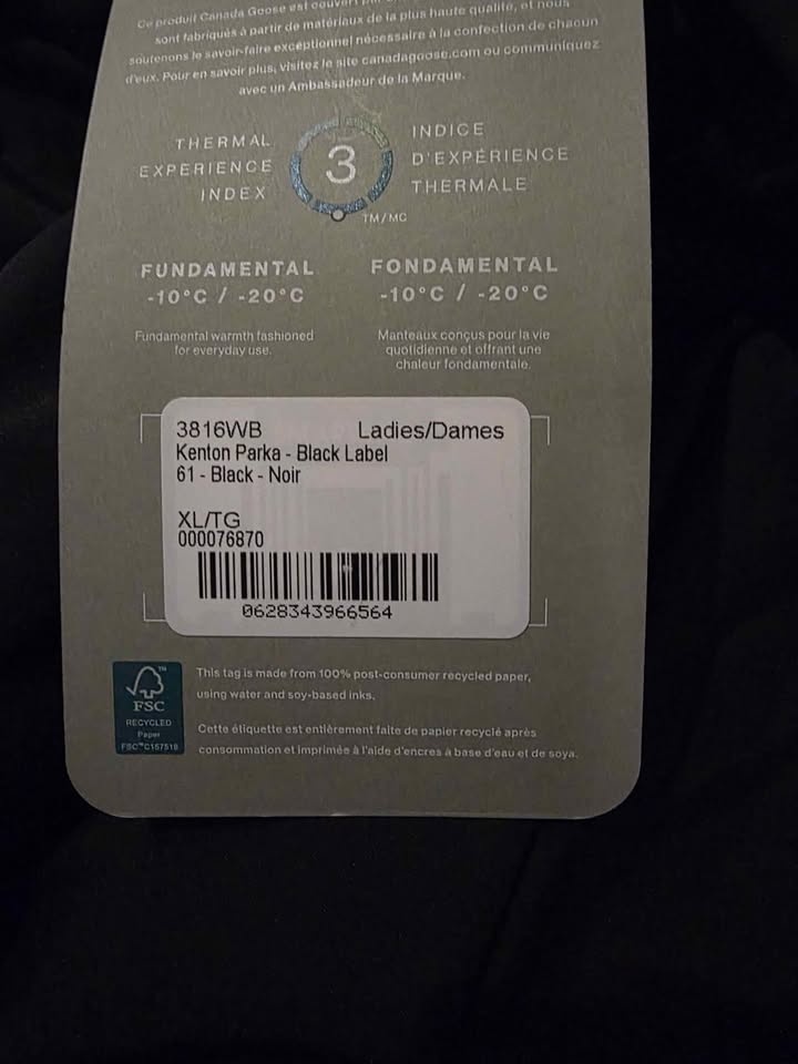 Canada Goose Kenton Parka - Black Label - Size XL - Brand New - photo 5