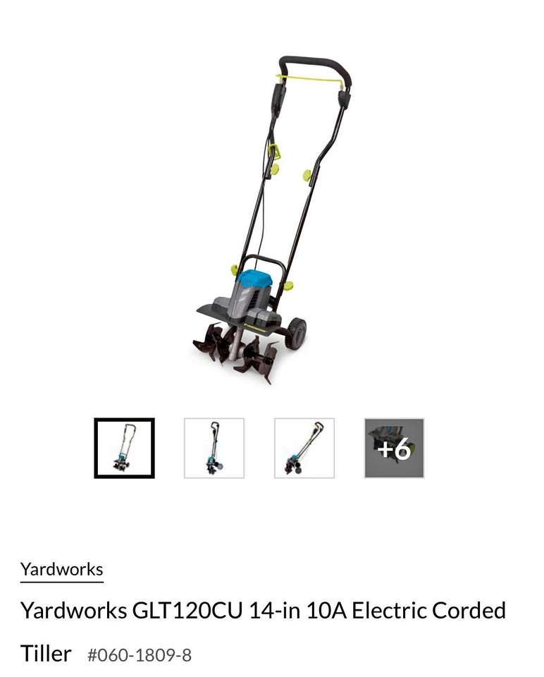 Yardworks GLT120CU 14-in 10A Electric Tiller