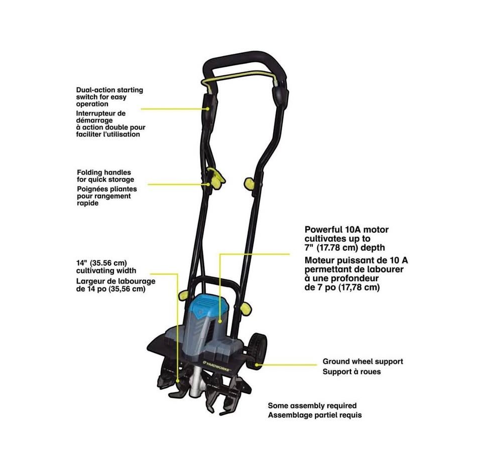 Yardworks GLT120CU 14-in 10A Electric Tiller - photo 4