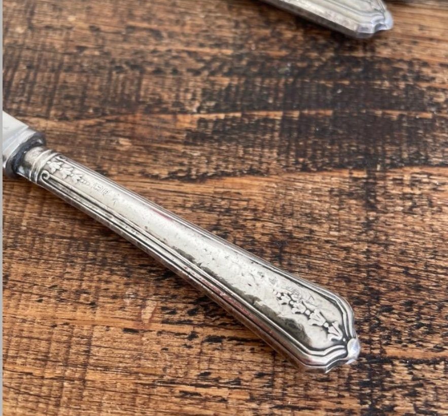 Antique Sterling Silver Dessert Knives | Sheffield 1932 | Set of - photo 2