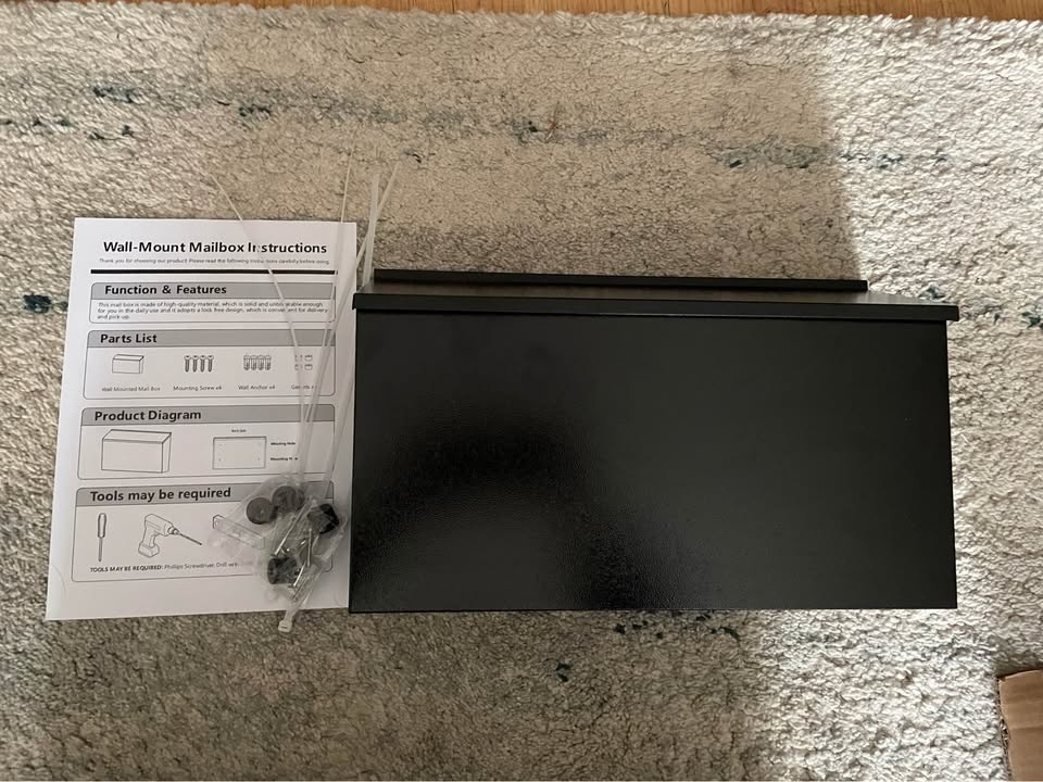 New black wall-mount mailbox - photo 4