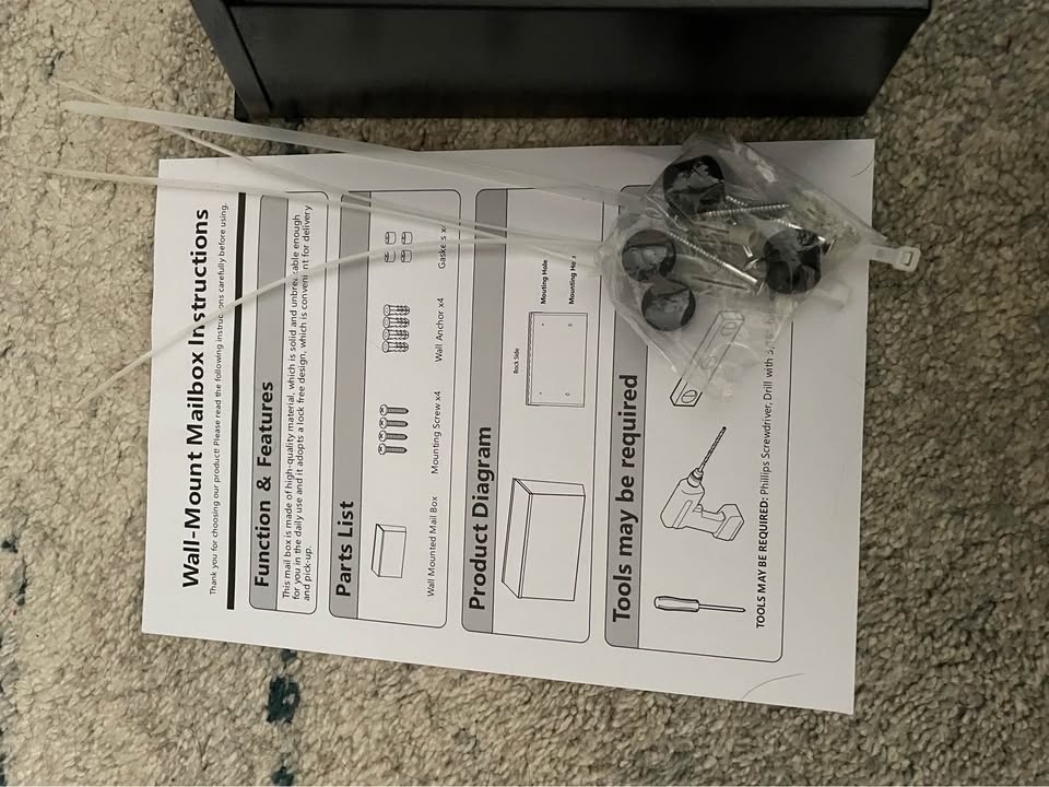 New black wall-mount mailbox - photo 5