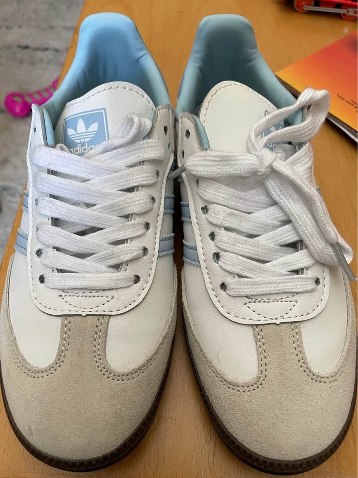W 5.5 Adidas Samba Sneakers White Light Blue - photo 2