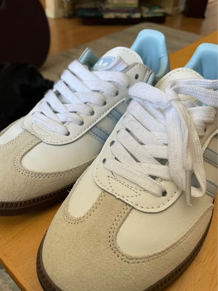 W 5.5 Adidas Samba Sneakers White Light Blue - photo 3