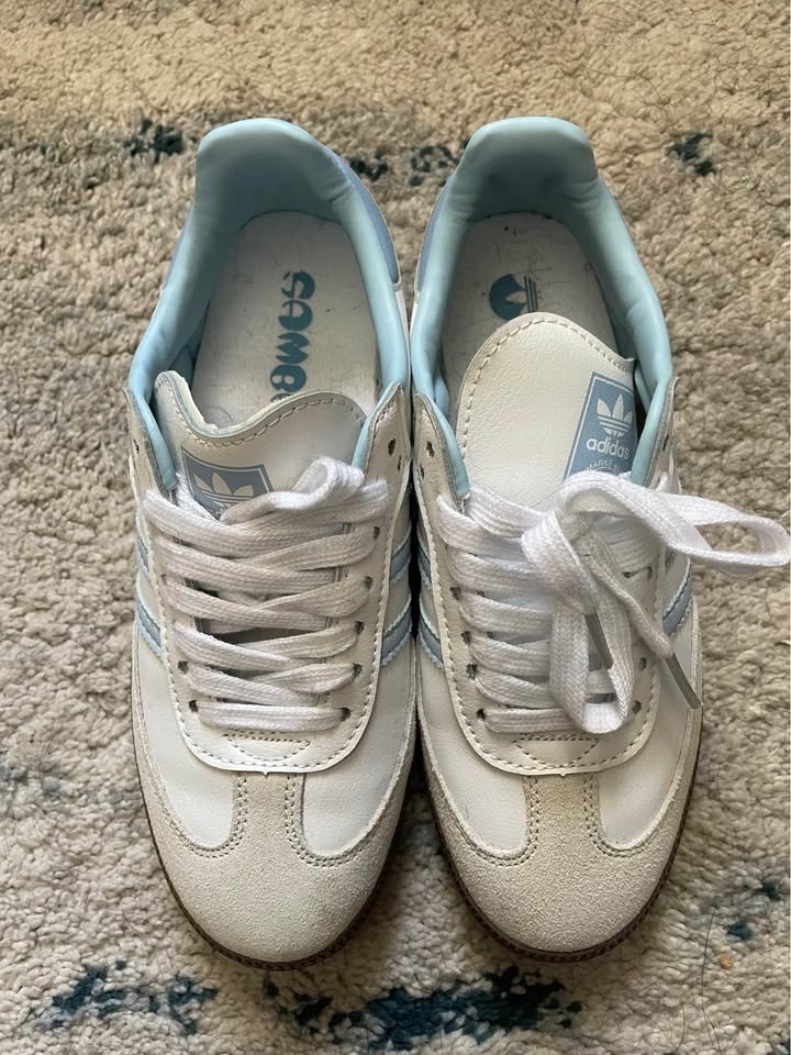 W 5.5 Adidas Samba Sneakers White Light Blue - photo 5