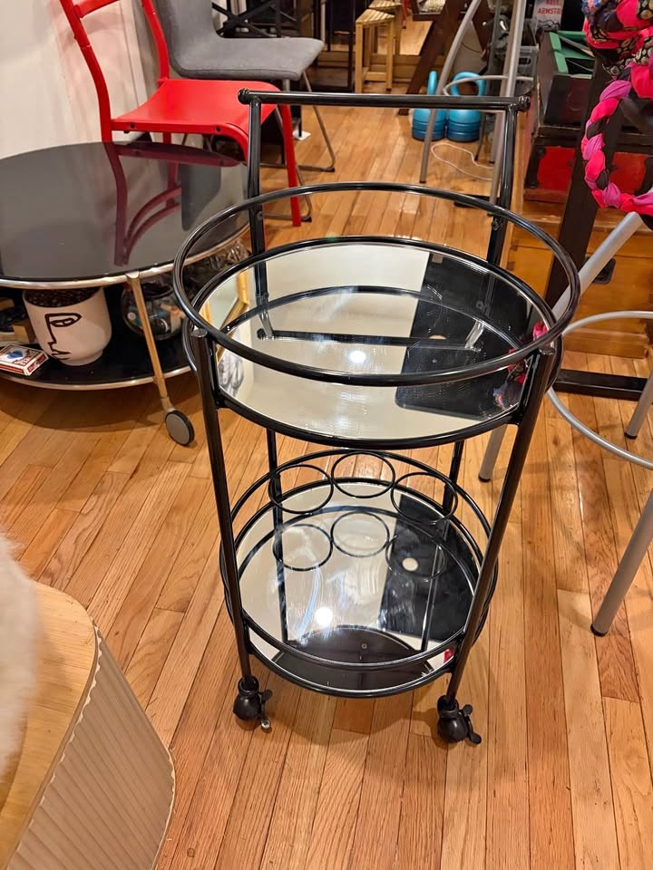 Rolling Glass Coffee Table