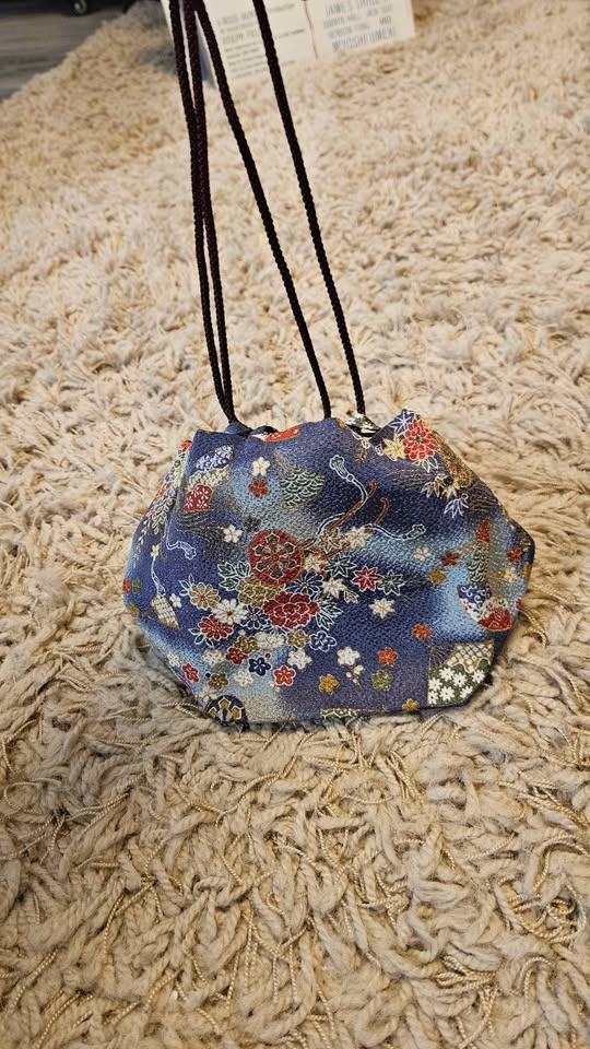 Blue Floral Drawstring Rice Pouch - photo 2