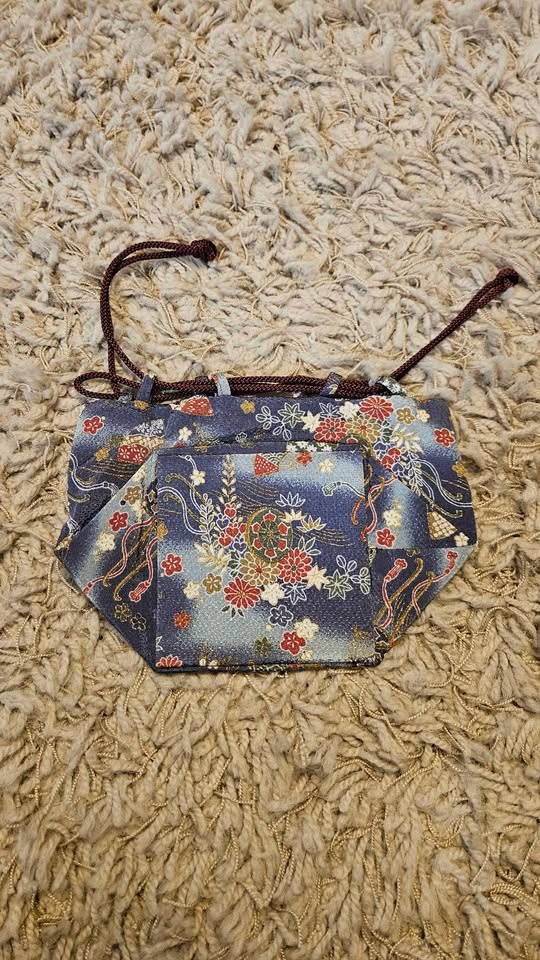 Blue Floral Drawstring Rice Pouch - photo 3