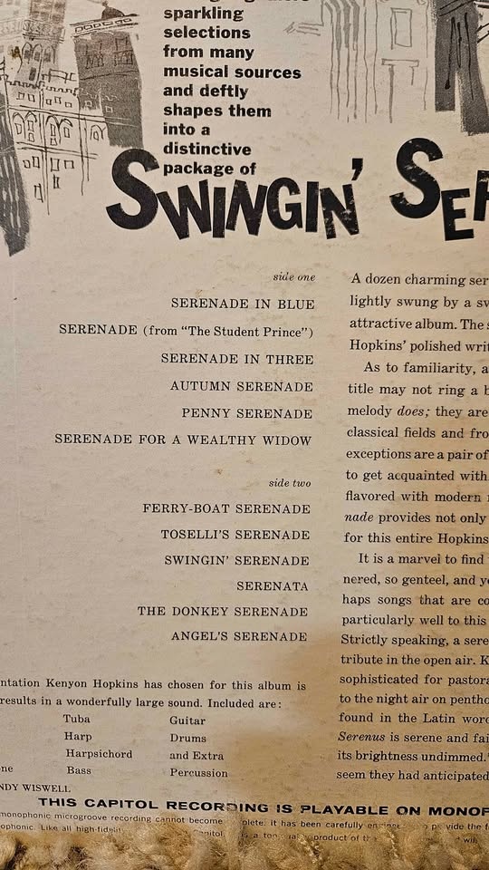 Kenyon Hopkins Swingin' Serenades Vinyl Record LP - photo 3