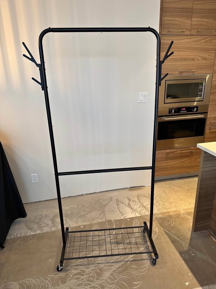Metal Clothing Rack with Wheels