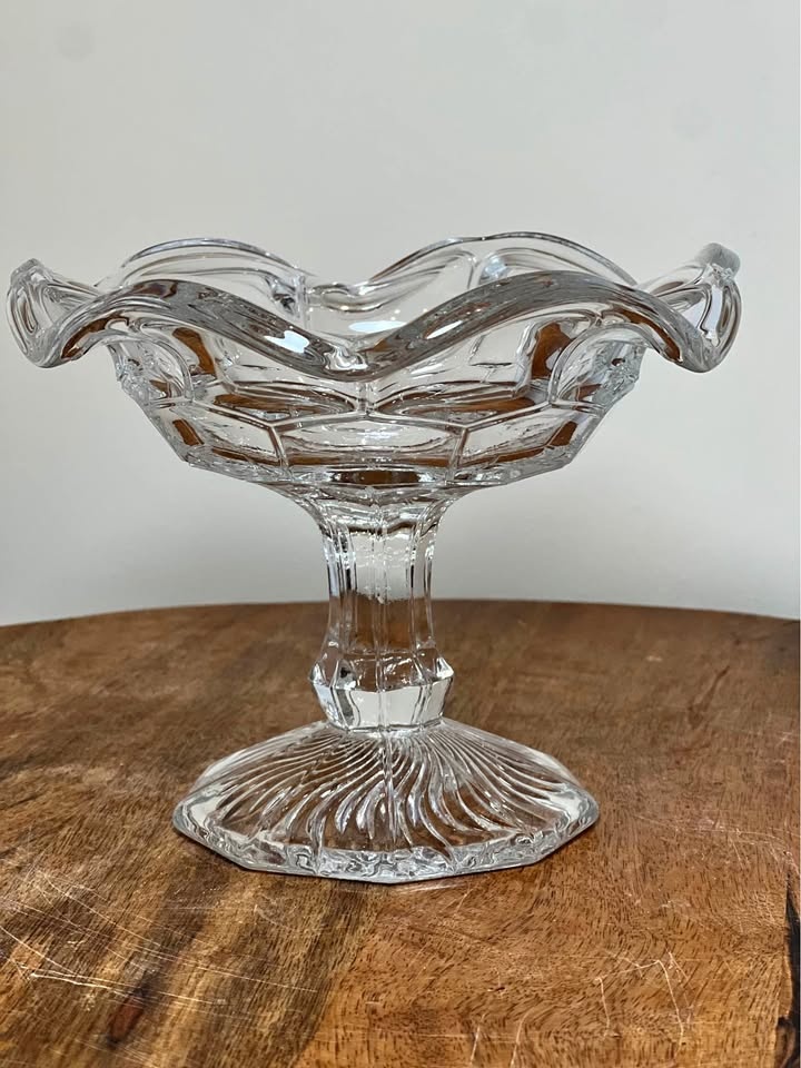 Clear Glass Pedestal Bowl Compote Dish