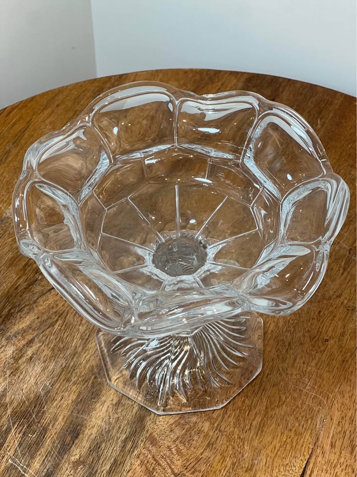 Clear Glass Pedestal Bowl Compote Dish - photo 2