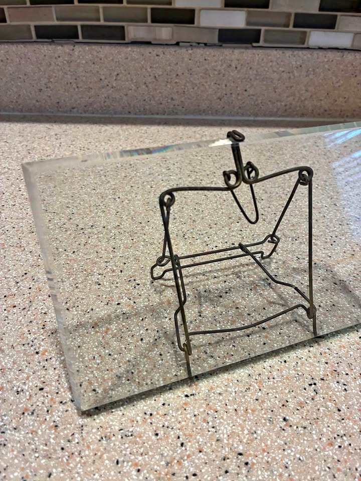 Vintage Mid-Century Glass & Brass Photo Frame