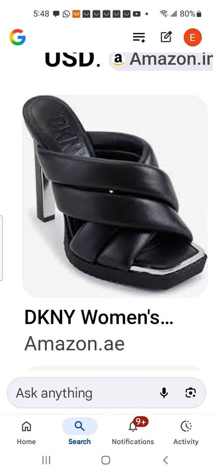 DKNY Women's Black Padded Square Toe Heels