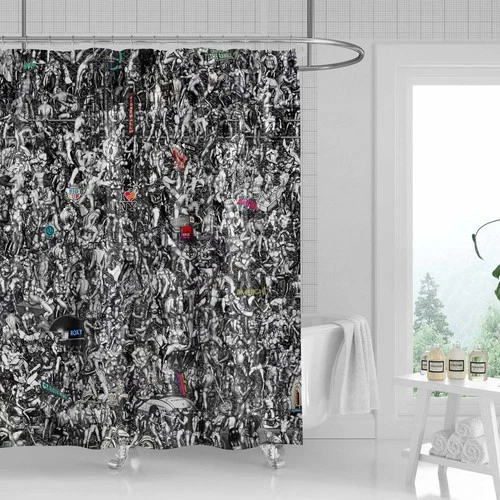 Rare 71x71" Shower Curtain: Tom + Gohard Landmarks + Finland Men